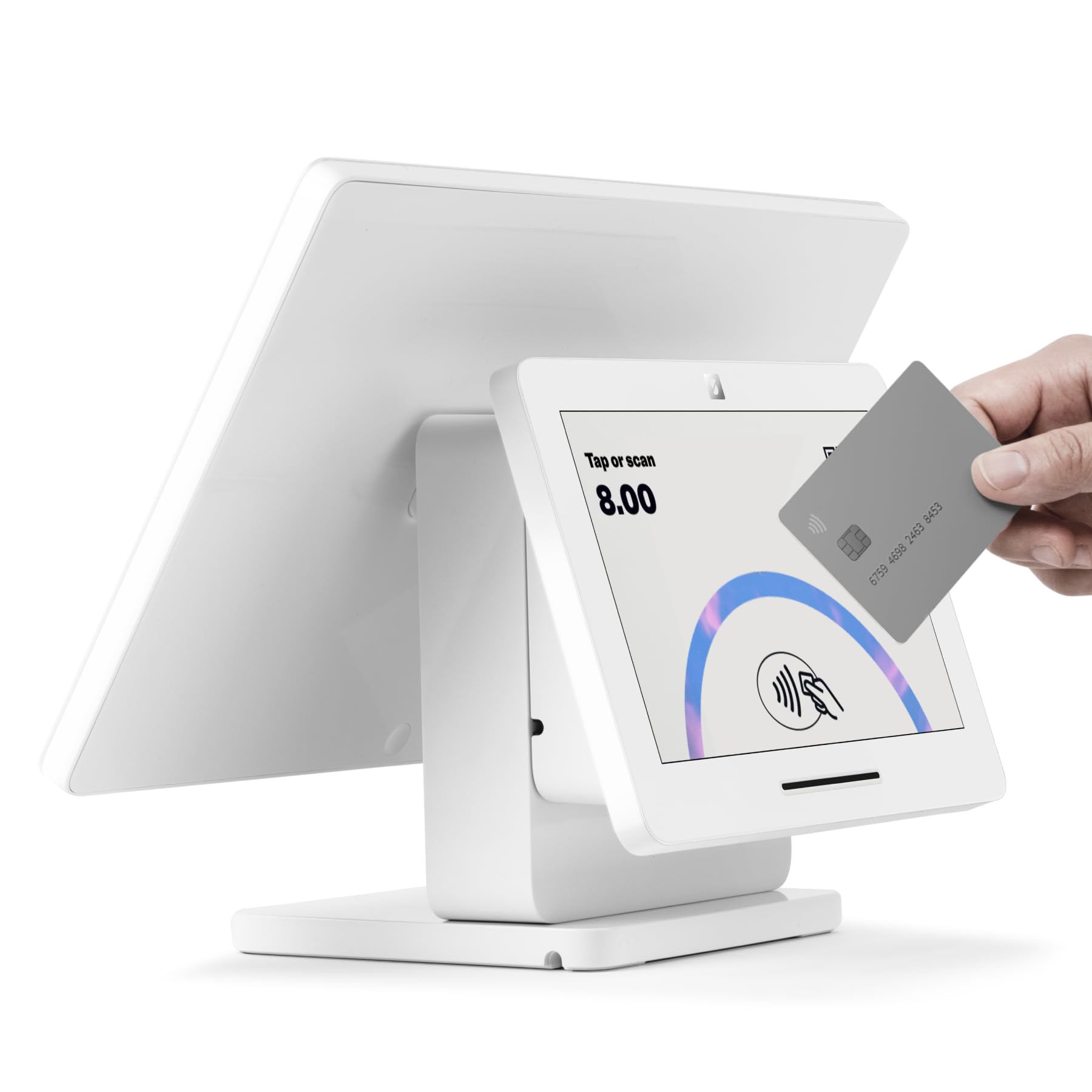 SumUp Caja registradora, Sistema TPV todo en uno con Pantalla Táctil de 13" y Pantalla Cliente de 8", Terminal de Pago con Tarjeta, Wi-Fi, Sin Cuotas Mensuales