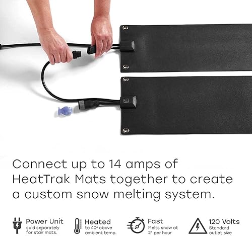 Miniatura 4 de HeatTrak Alfombrillas térmicas para derretir la nieve, tapetes térmicos para exteriores para pasillos, tapetes eléctricos para derretir nieve para