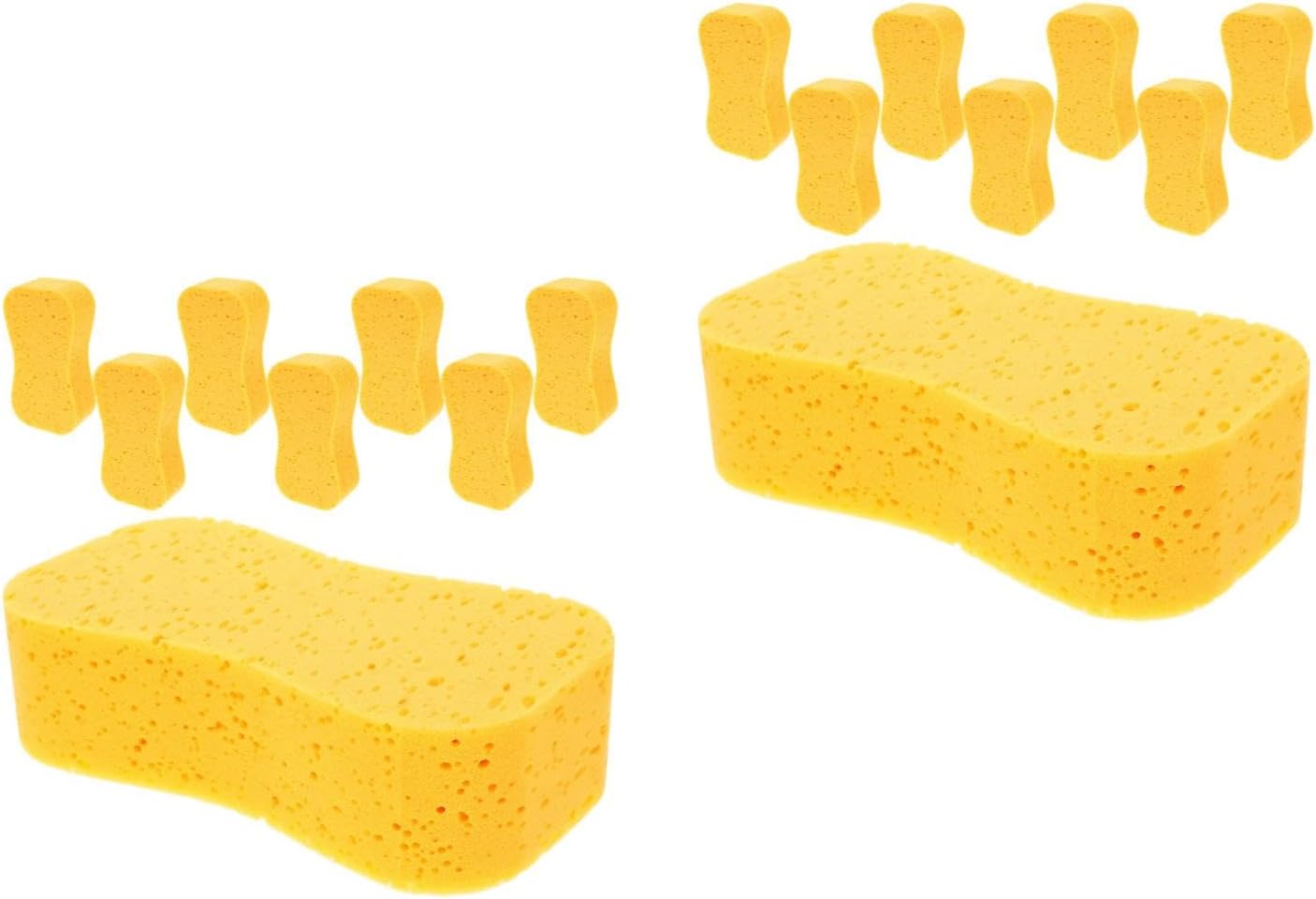 LOGOFUN 16pcs Car Wash Sponge for Auto Detailing with High-Density Absorbent Material and Non-Scratch Surface