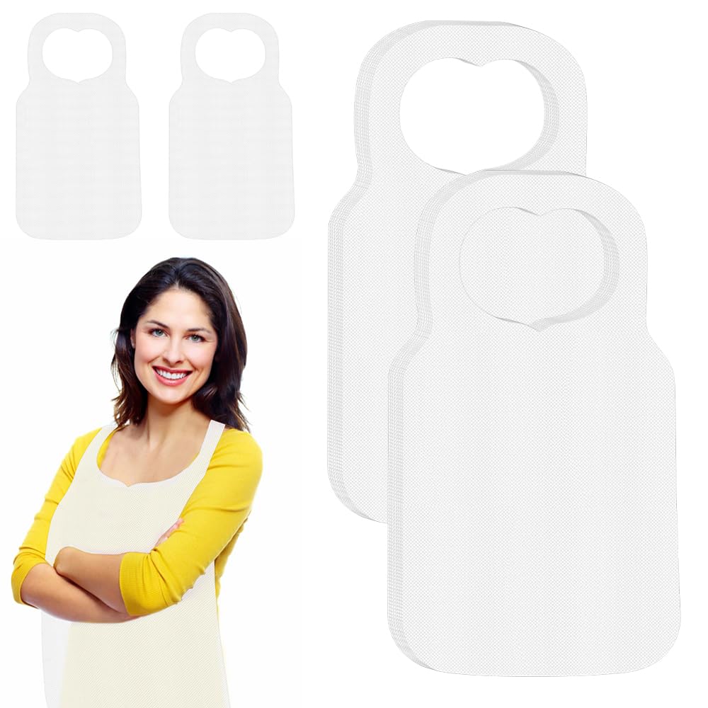 Olrwslg Women's White 50 Piece Adult Bibs, 40X70cm Washable Bib For The Elderly, Reusable Food Bibs Absorbent Dining Bib Waterproof Clothing Protector Mealtime Protector Feeder Suitable For Adult, Elderly(White)
