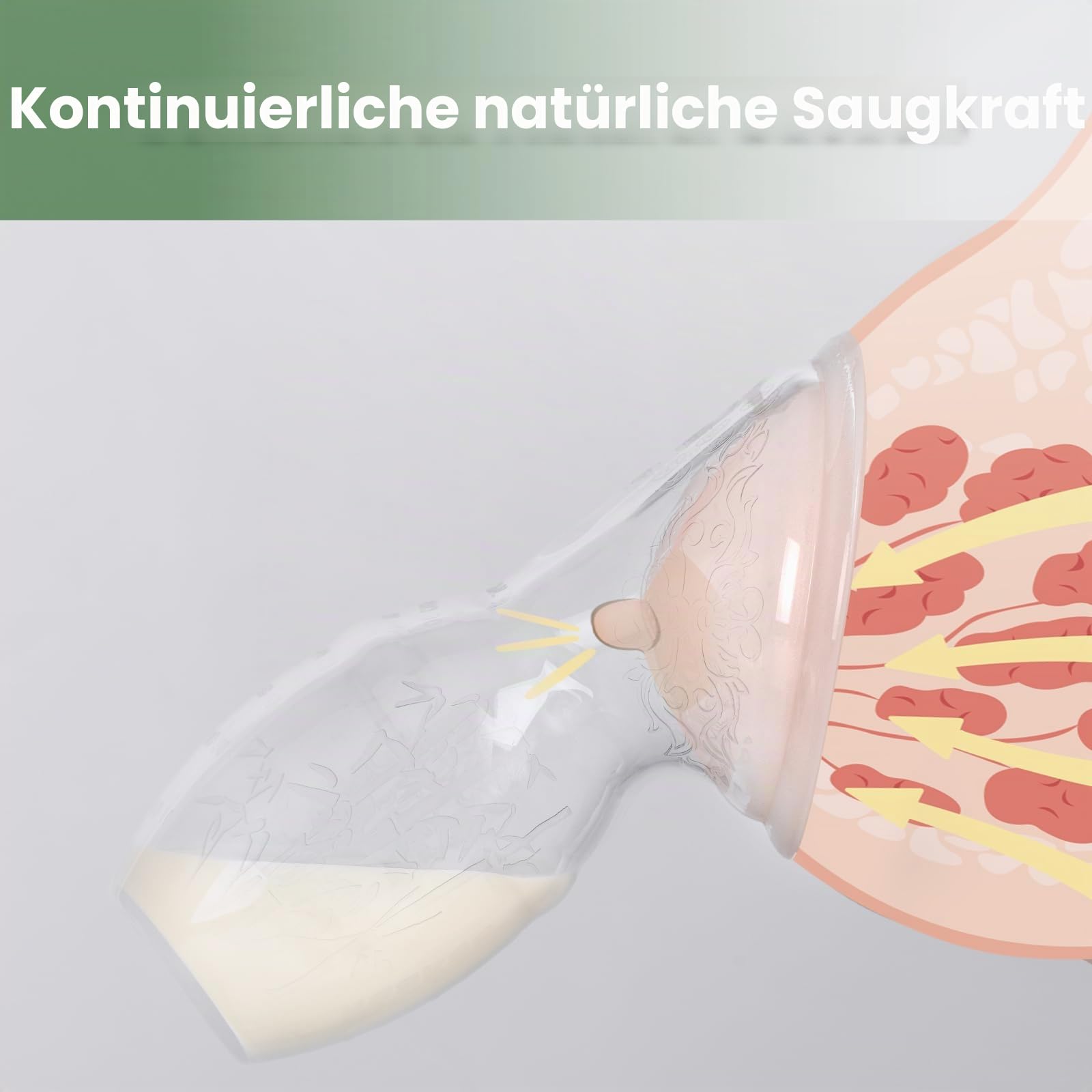 haakaa 100 ml Milchpumpe aus Silikon mit Deckel, transparent, manuelle Milchpumpe, gesund und harmlos, spart jeden Tropfen Muttermilch