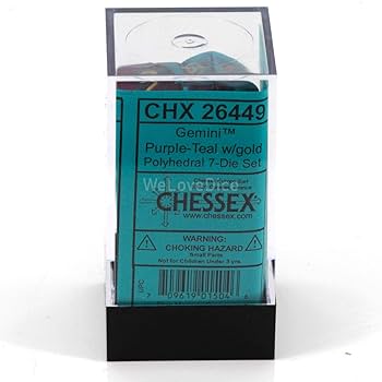 Amazon.com: Chessex Manufacturing Cube Gemini Set Of 7 Dice