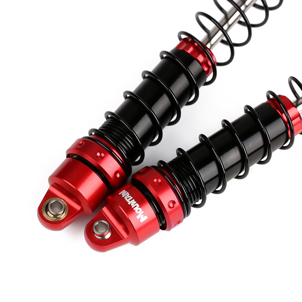 INJORA RC Schokbreker RC Schokbreker met Lente RC Onderdelen voor 1:10 RC Crawler Axial SCX10 90046 AXI231017 Traxxas TRX-4 D90 (Zwart&Rood, 90mm