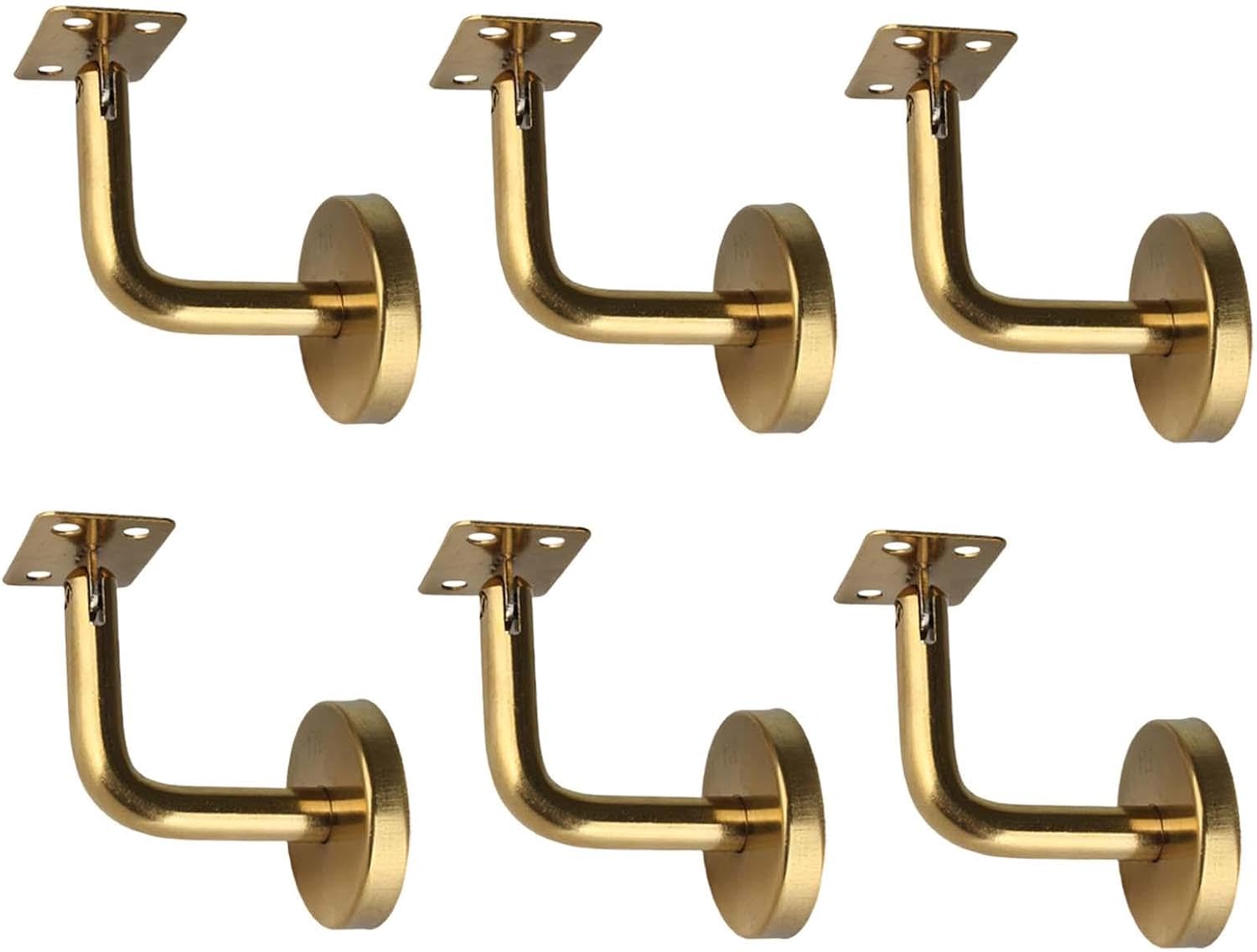 6X Hand Rail Brackets for Stairs Banister Support Building Handrail Support Bracket Hardware for Hand Railing Shopping Mall, Support Plate(Arc Support Plate)