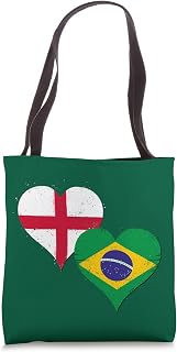 Cool England Brazil Flag for Proud Brazilian English Fans Tote Bag