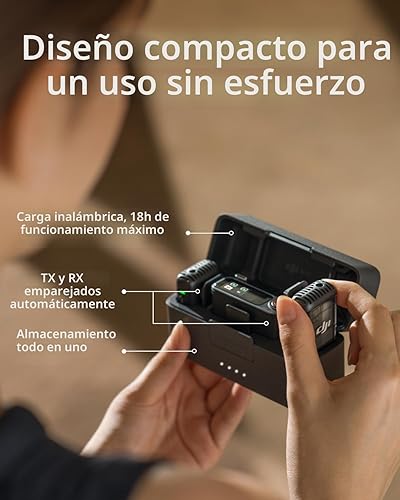 Miniatura 3 de DJI Mic 2 (2 TX + 1 RX + estuche de carga), micrófono de solapa inalámbrico, cancelación inteligente de ruido, grabación interna flotante de 32