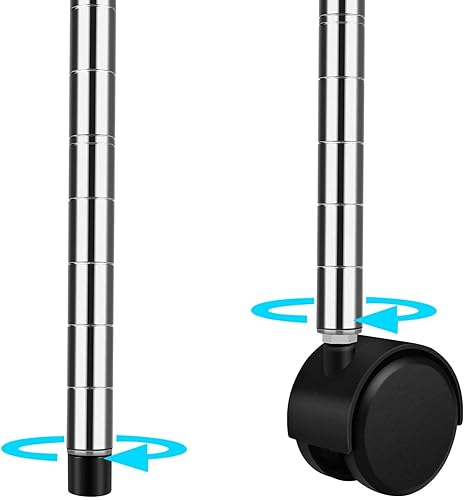 Miniatura 5 de YSSOA Estantería de almacenamiento resistente de 4 niveles, cromo, 36 pulgadas de largo x 14 pulgadas de ancho x 54 pulgadas de alto, paquete de 2