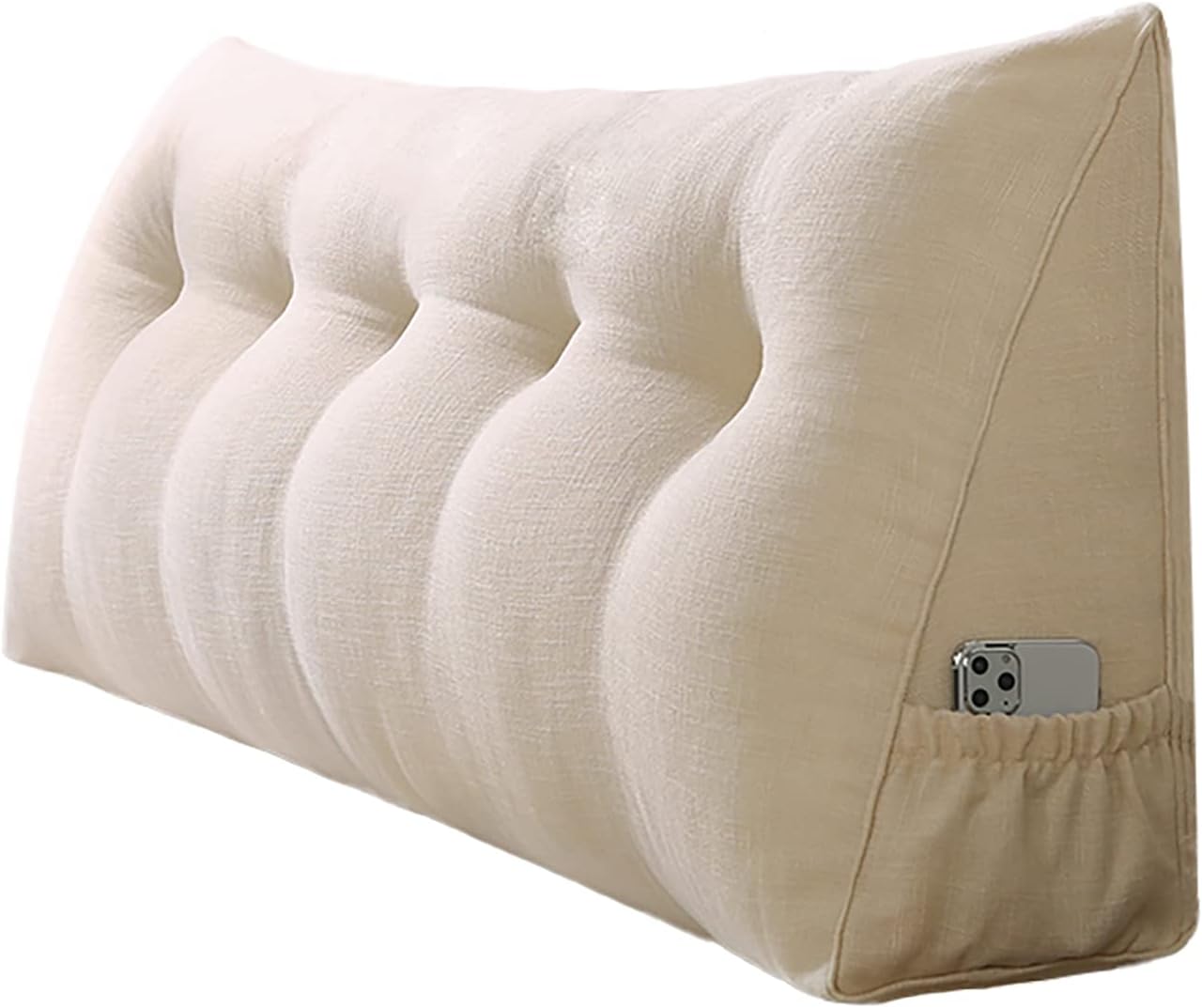 Triangular Headboard Pillow,Large Wedge Pillow Decorative Body Throw Pillows Bed Backrest Reading Bolster Lumbar Cushion for Sofa Bed,Charcoal Grey-Queen-59(L) x7.8(W) x19.7(H) inch