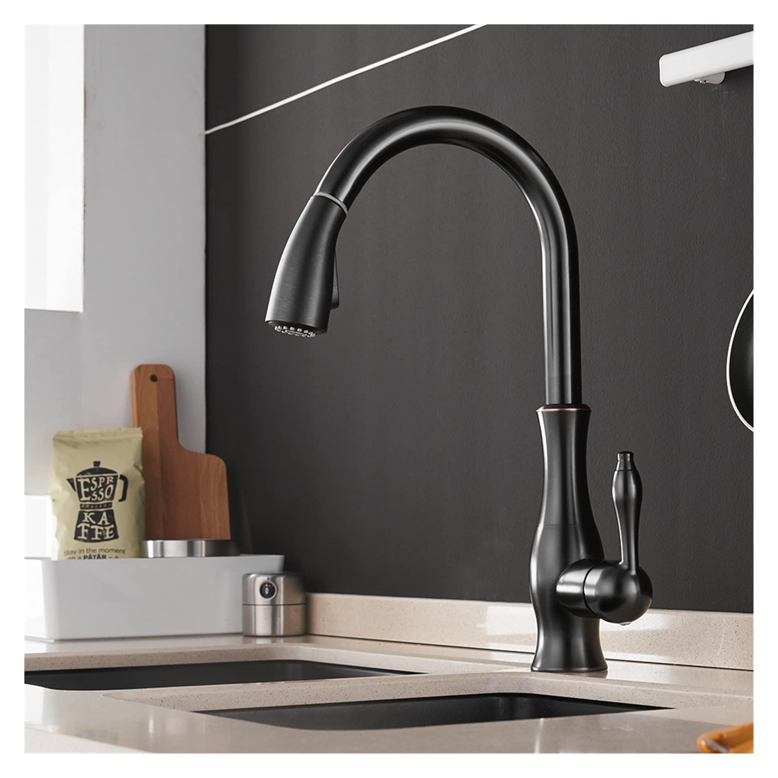 Grifo mezclador de agua giratorio de una sola manija dorada con diseño moderno, fácil instalación, rotación de 360 grados
