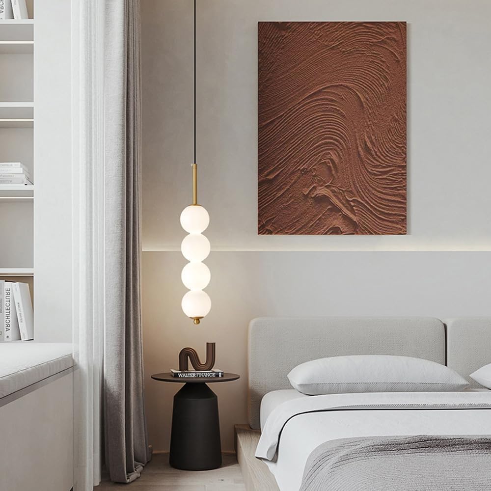 Lampa wisząca Czarna szklana kula Liniowa lampa wisząca 3 światła 5 świateł Złota długa lampa wisząca z drążkiem Kuchenna wyspa Kula Miedziany bańkowy żyrandol sufitowy do sypialni na klatce
