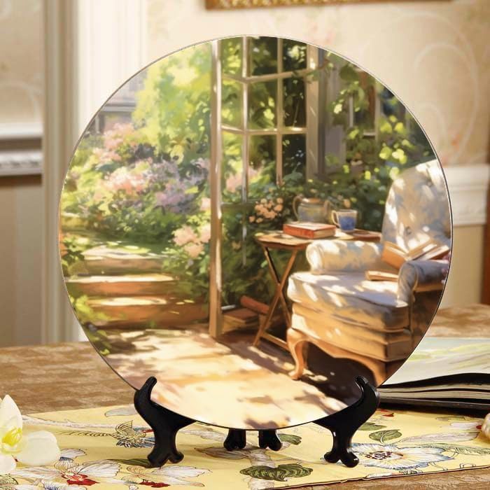 Fox 10-inch Ceramic Plate for Wall Display or Tabletop, with Stand & Hook DP-722709515