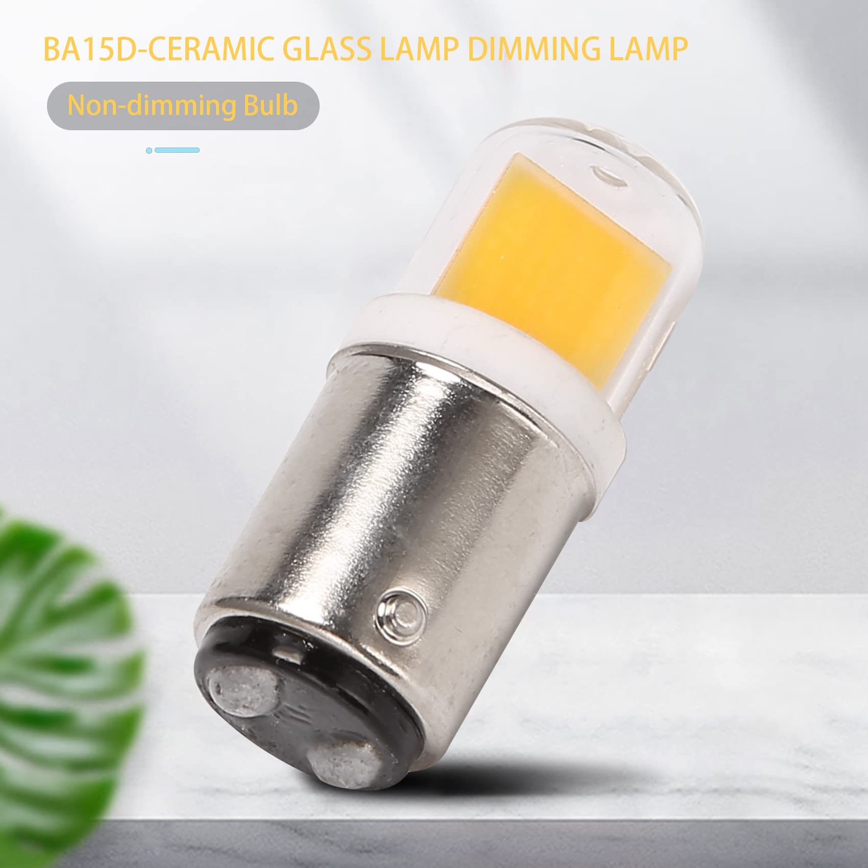 yasoe BA15D Ampoule LED 3W 110V CA 220V Non-Gradable 300 Lumens COB 1511 LED Lampe Blanc Chaud Blanc pour Lustre Machine À Coudre (Blanc Chaud