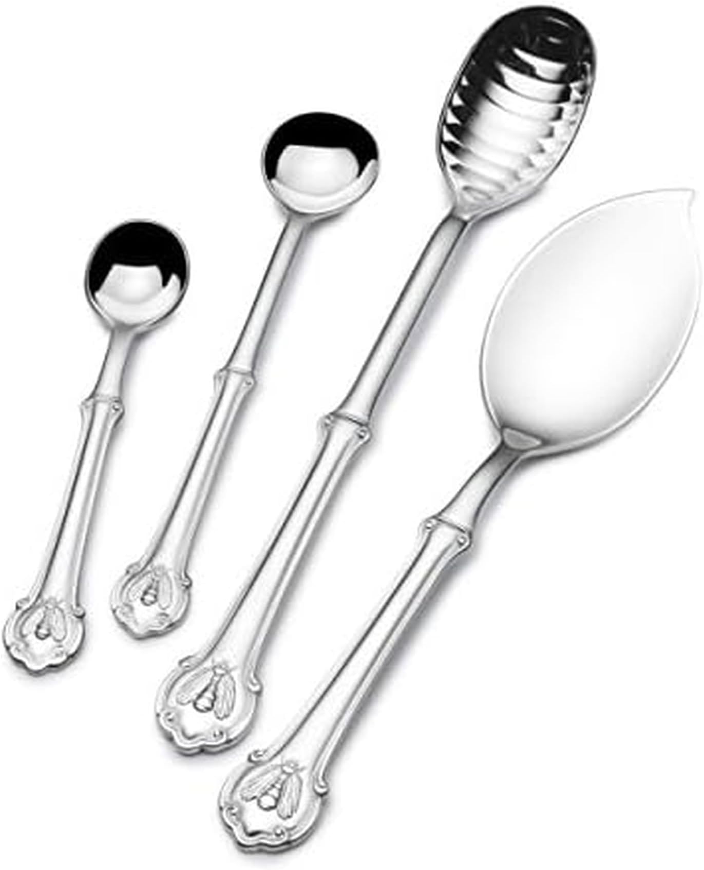 Wallace Napoleon Bee 4-Piece 18/10 Stainless Steel Assorted Spoon Set