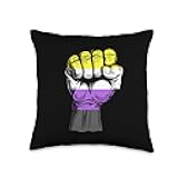 Nonbinary Handfist Non Binary Flag LGBTQ Nonbinary Pride Throw Pillow