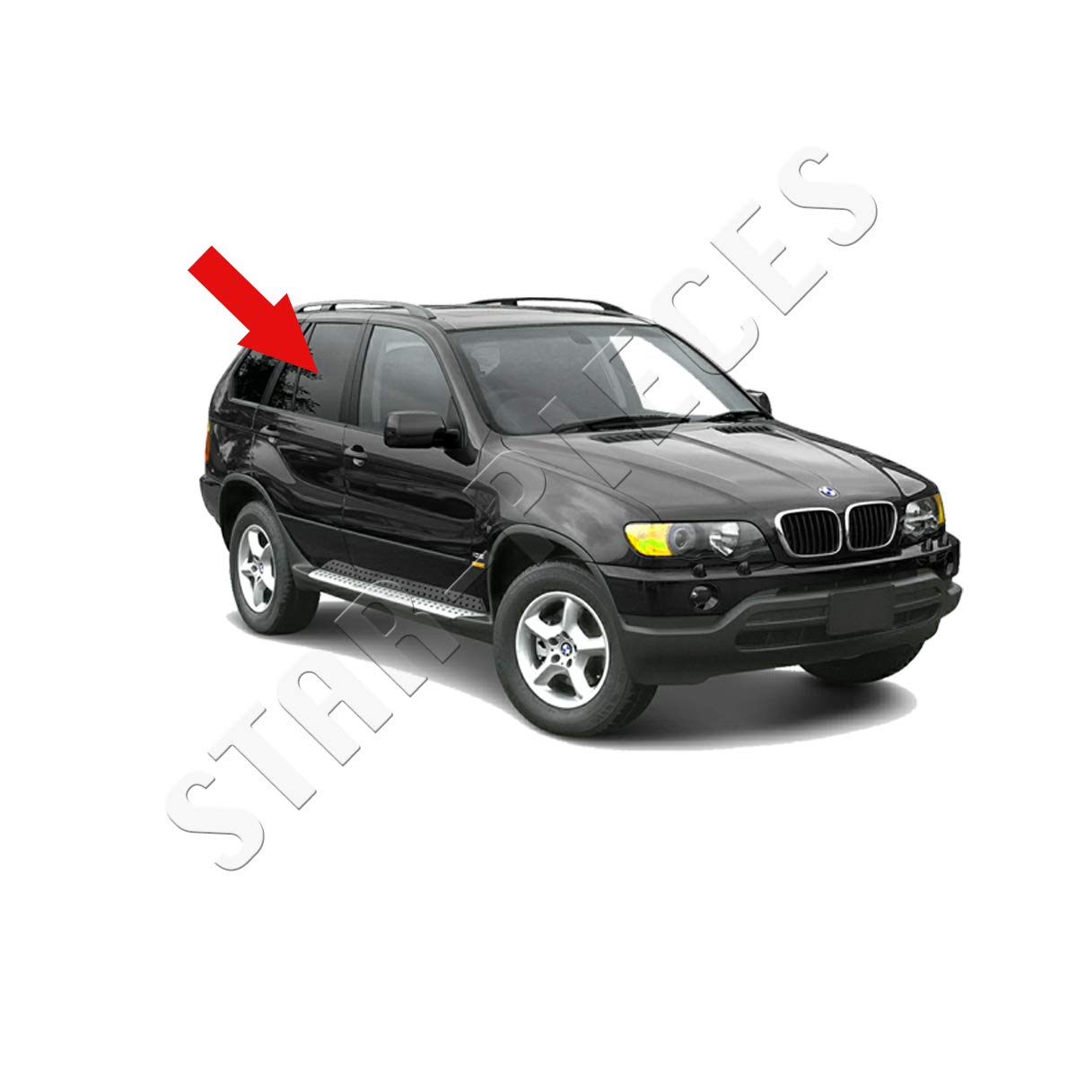 STARKIT PERFORMANCE Elevalunas compatible para BMW X5 E53 (2000-2006) TRASERO DERECHO (trasero pasajero) 51357125060, 51358254914