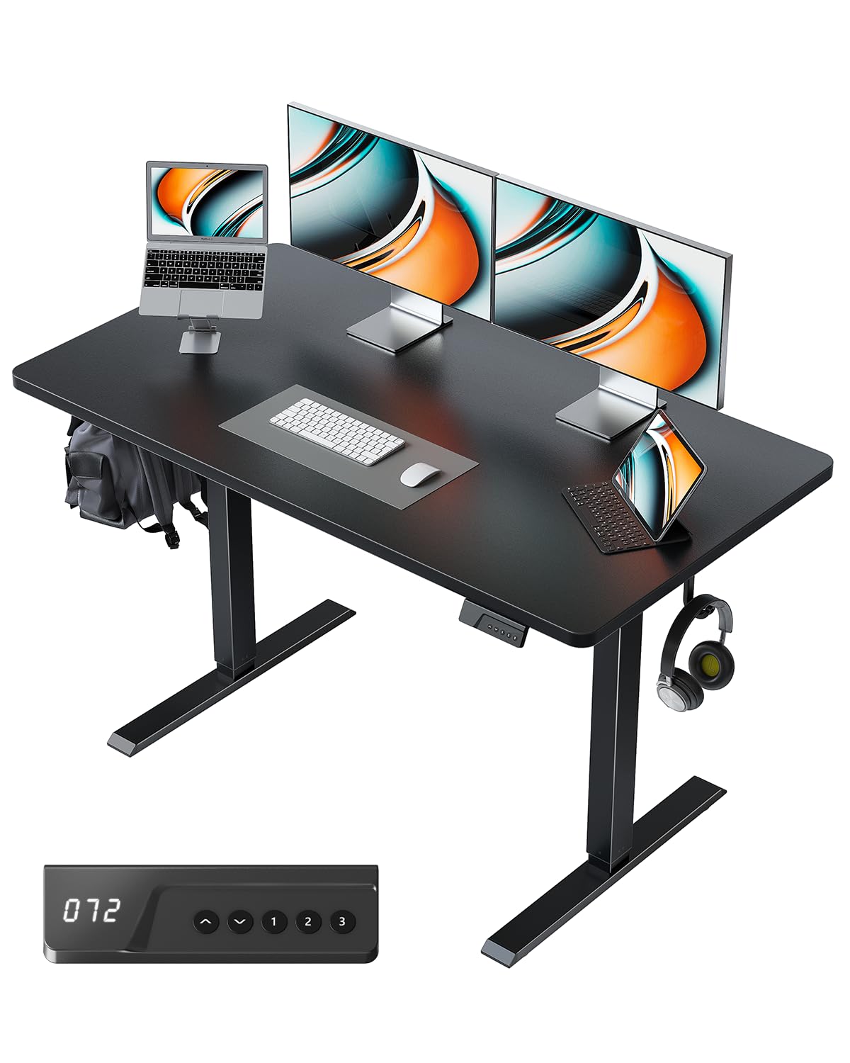 FEZIBO Electric Standing Desk 120 x 60cm with One Piece Desktop