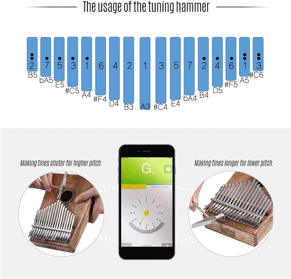 Mini Finger Kalimba Thumb Piano 17-Key Portable Thumb Piano Kalimba Matériau en Bois Massif, avec Sac de Rangement, Sac… - Les Beatles, Paul McCartney, John Lennon, RIngo Starr, George Harrison Mini Finger Kalimba Thumb Piano 17-Key Portable Thumb Piano Kalimba Matériau en Bois Massif, avec Sac de Rangement, Sac… – Image 4