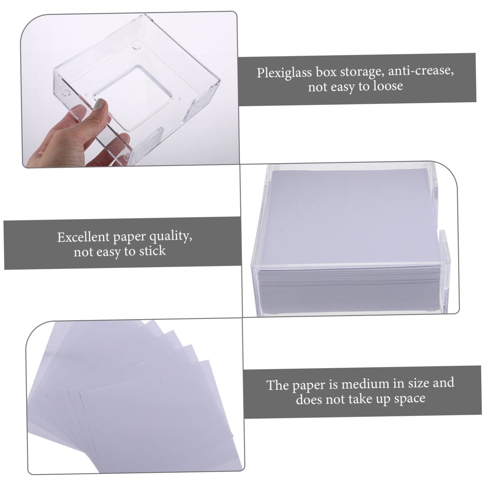 jojofuny 5 Boîtes Bloc Notes Pratique avec Boîte Transparente Papier à Message Non Adhésif pour Bureau et
