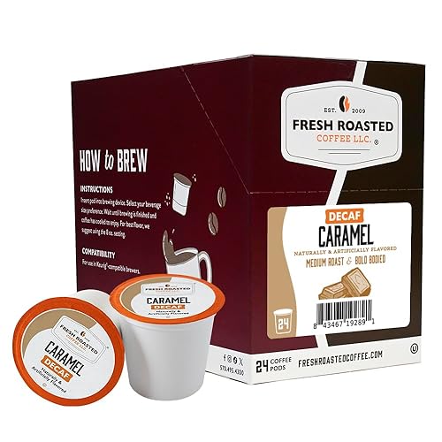 Miniatura 342 de Fresh Roasted Coffee, Crema Brûlée, cápsulas de café saborizadas, compatible con K-Cup, 24