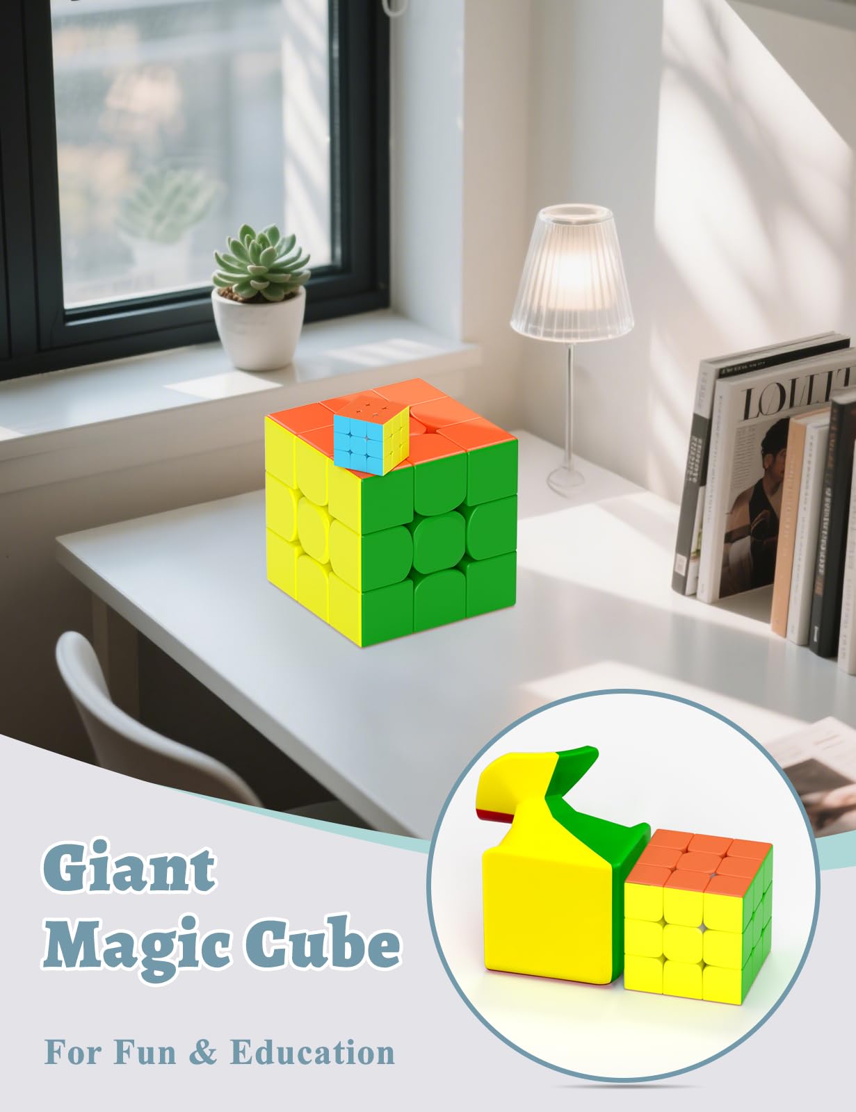 ROXENDA Cubo Magico 3x3x3 Extra Large – 18,8CM Cube Gigante, Puzzle Cubo di Velocità Regalo Perfetto per Bambini e Adulti