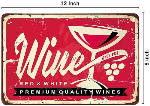 Miniatura 2 de AOYEGO Cartel de lata de vino, póster con letra de vino tinto y blanco, letreros de metal vintage para cafeterías, bares, bares, bares, tiendas,