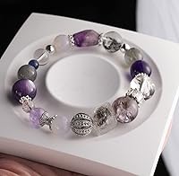 Vista 80 de Precious Gemstone Natural Crystal Healing Bracelet, Rutilated Quartz, Moonstone, Quartz Handmade Original Design Bracelet