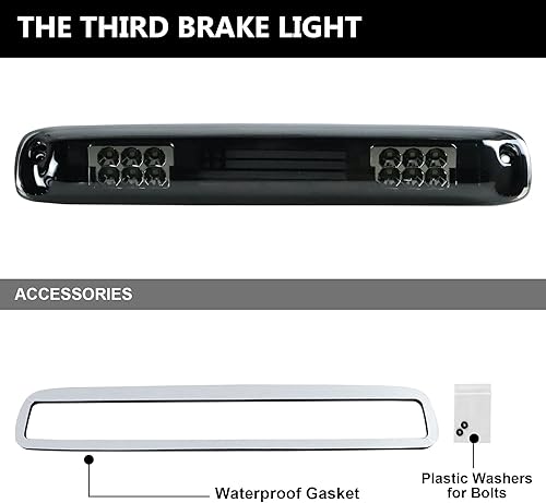 Miniatura 5 de Tresound Tercera luz de freno LED para Chevy Silverado GMC Sierra 1500 2500 3500 HD Classic, lámpara de carga trasera de montaje alto