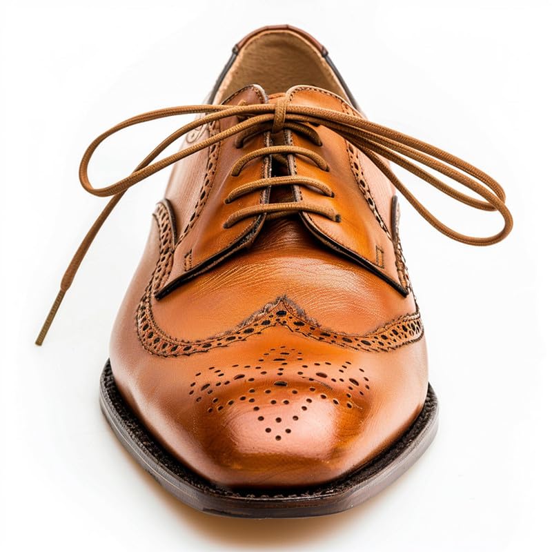 Image of [4 Laces] 2-Pair Pack Waxed Round Oxford Shoe Laces for Dress Shoes Chukka 3 /32Inch Thin