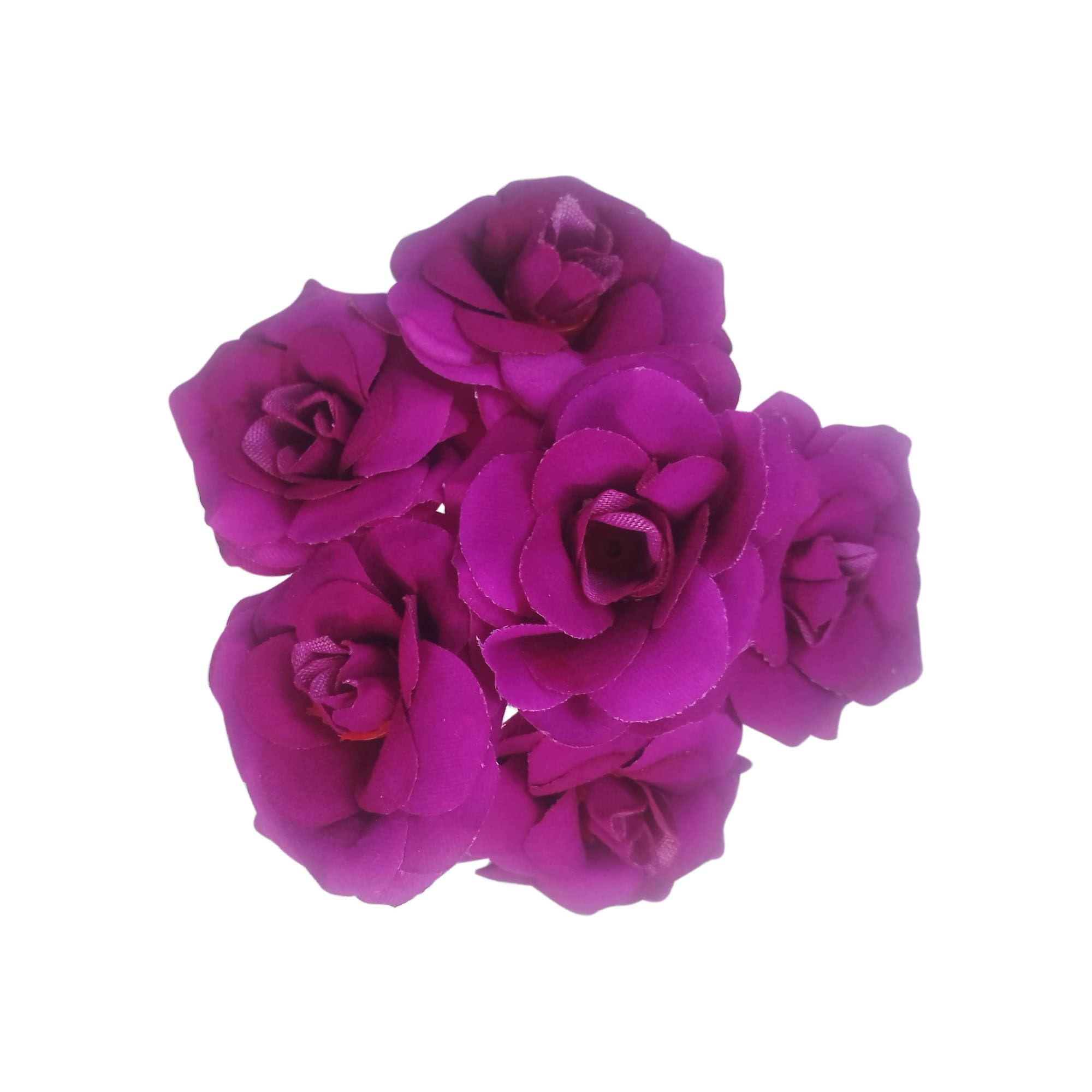Bridal Hair Pin Bun Pin Accessories/Fancy Golden Juda Pins with Artificial VIOLET COLOR Flowers Hair Pin for Women and Girls hair pins for women wedding - Set of 6 PCs-image-21
