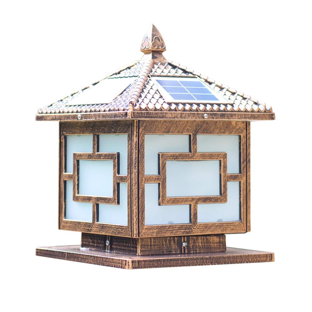 Lampa zewnętrzna, tradycyjna lampa solarna LED Victoria w stylu vintage, płot ogrodowy, kolumna, lampa wodoszczelna IP67, dekoracja zewnętrzna, oświetlenie kolumnowe, latarnia