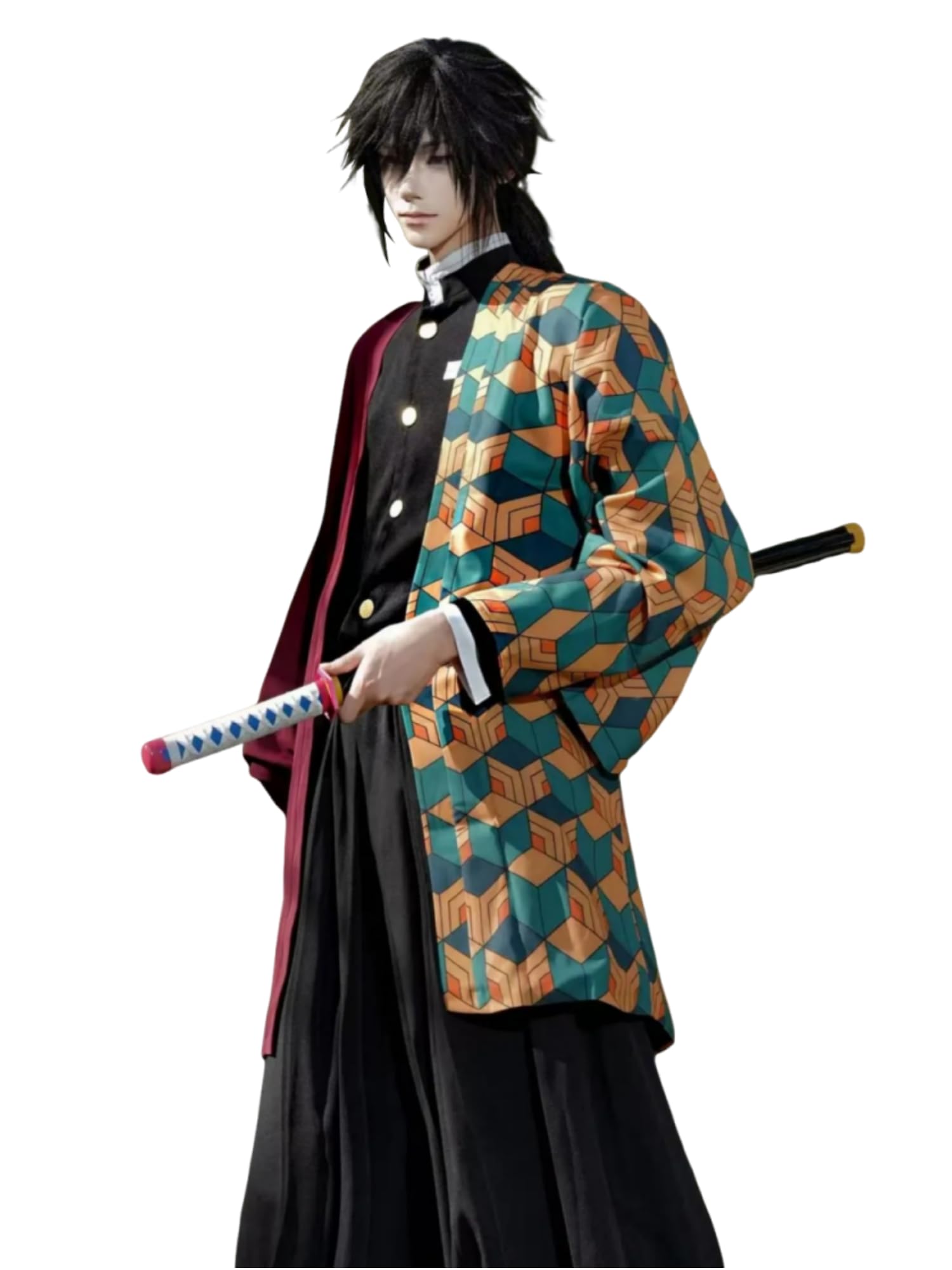 NSPSTT Giyuu Cosplay for Slayer Giyuu Full Set Tomioka Giyuu Costume Tomioka Anime Outfit for Halloween M