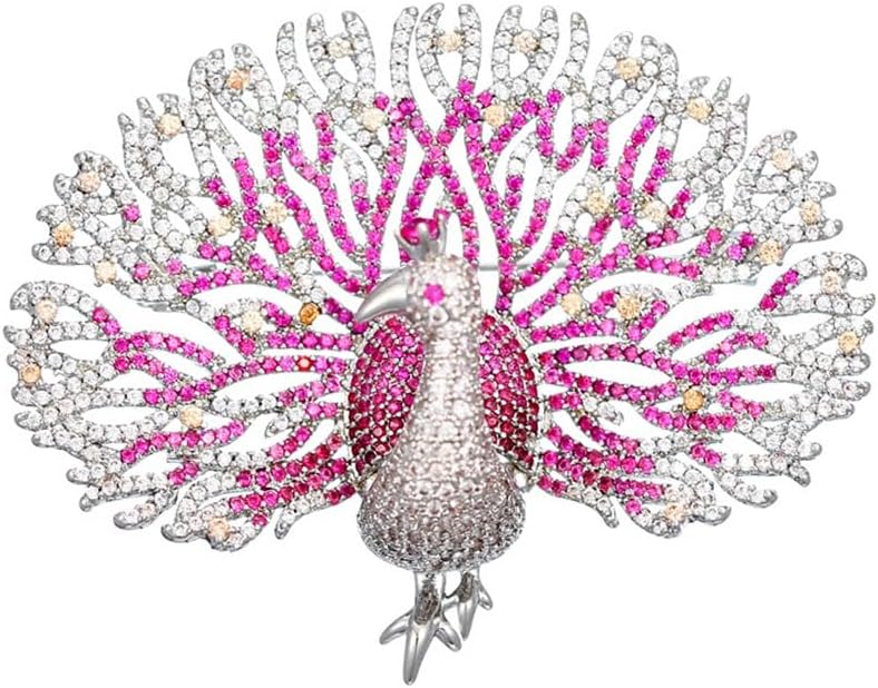 Peacock Screen Brooch Atmospheric Shiny Corsage Clothes Jacket Dress Pin Accessories