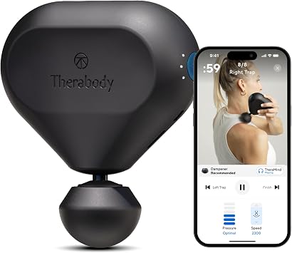 TheraGun Therabody Mini (2nd Generation) - Handheld Deep Tissue Percussion Massage Gun & Compact Personal Massager for On-The-Go, Portable Muscle Pain Relief in Neck, Back, Leg, Hand,Shoulder (Black)