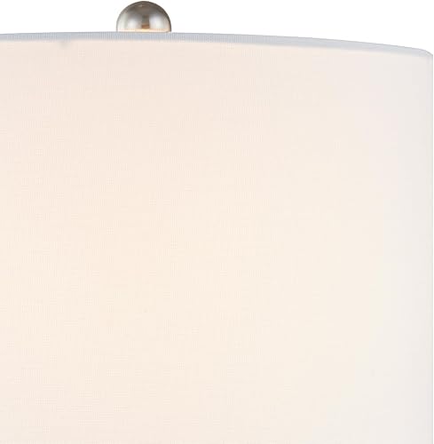 Miniatura 5 de Juego de 2 lámparas de mesa de vidrio para dormitorio, lámpara de noche regulable de 3 vías con pantalla de tela blanca, lámpara moderna de mesita