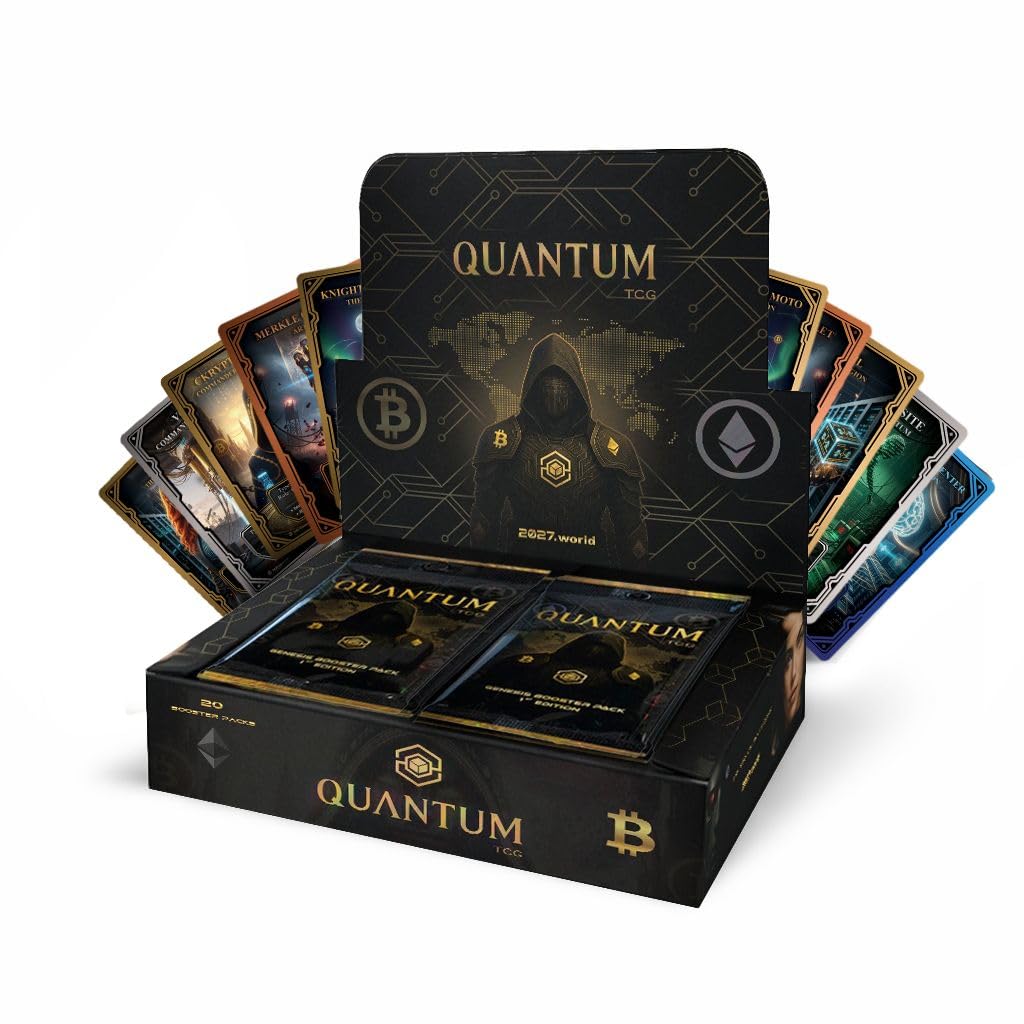 Photo 1 of Quantum TCG Genesis Edition - Limited Release - 140 Collectible Trading Cards - Rare Bitcoin & Crypto Reward Cards - Trading Card Game Booster Box- Gifts for Cryptocurrency & Blockchain Fans