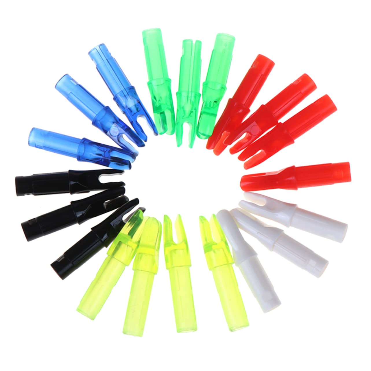 Kisangel 6.2mm Arrow Tail Sleeves 20pcs Plastic Arrow Nock Fittings for Compound Bow Practice