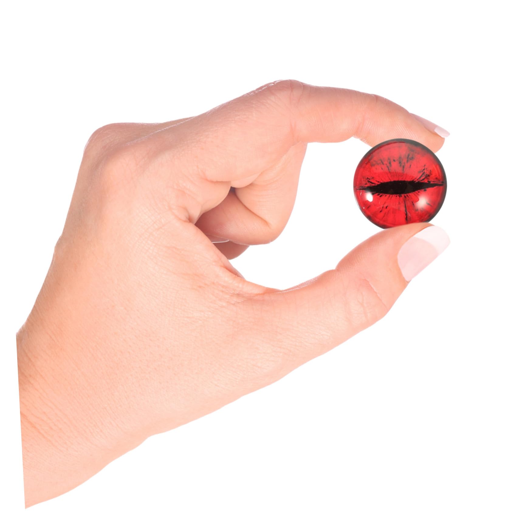 Occhi di Vetro Rotondi 25mm 100 Pezzi per Lavoretti DIY | Rosso, Alta Trasparenza, Effetto Realistico, per Handmade e Decorazione di Bambole