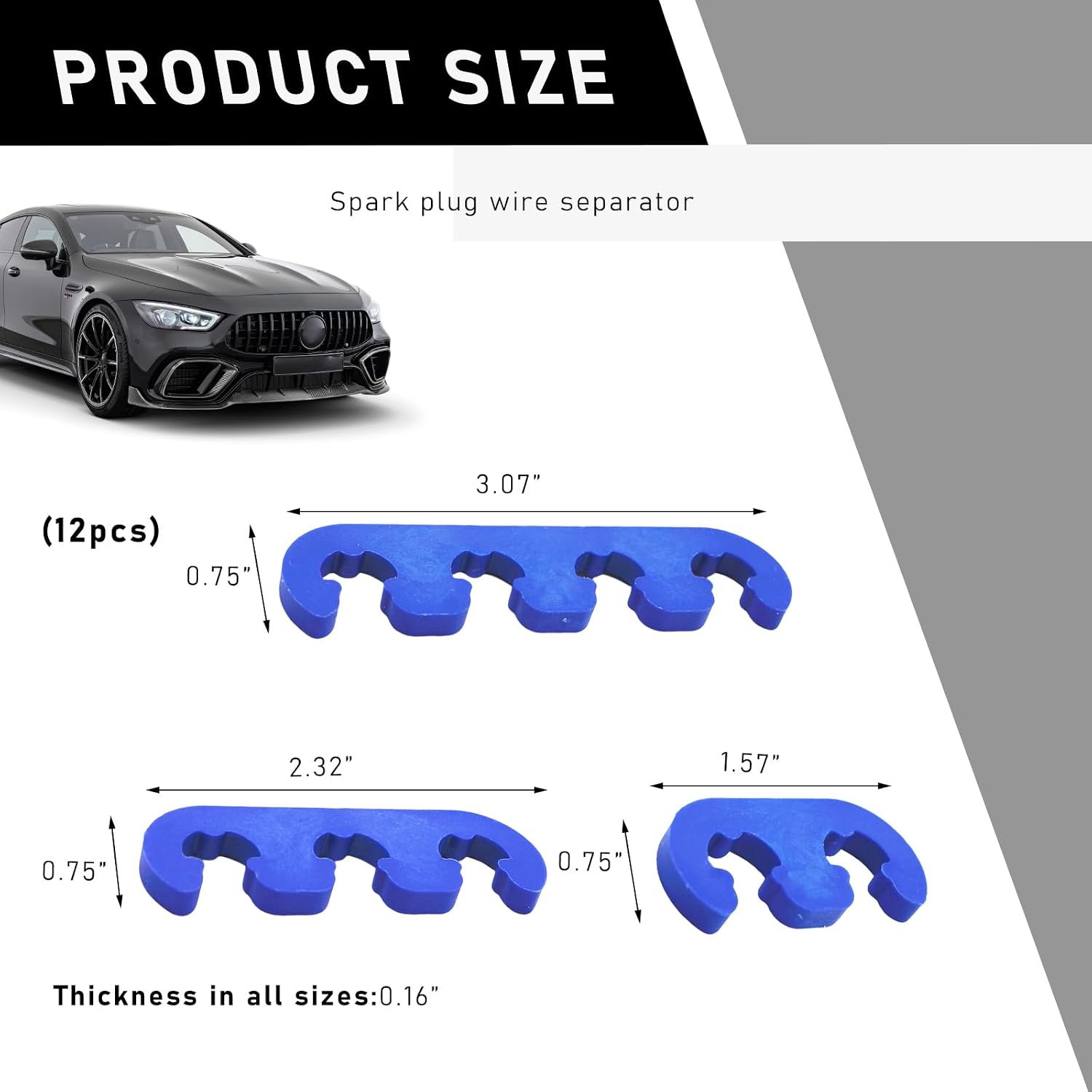 Ohleats 12 PCS Spark Plug Wire Separator, 7mm 8mm Spark Plug Branch Clamp, Car Engine Spark Plug Separators, Vehicle Ignition Wire Separators Holder, Car Accessories (Blue)
