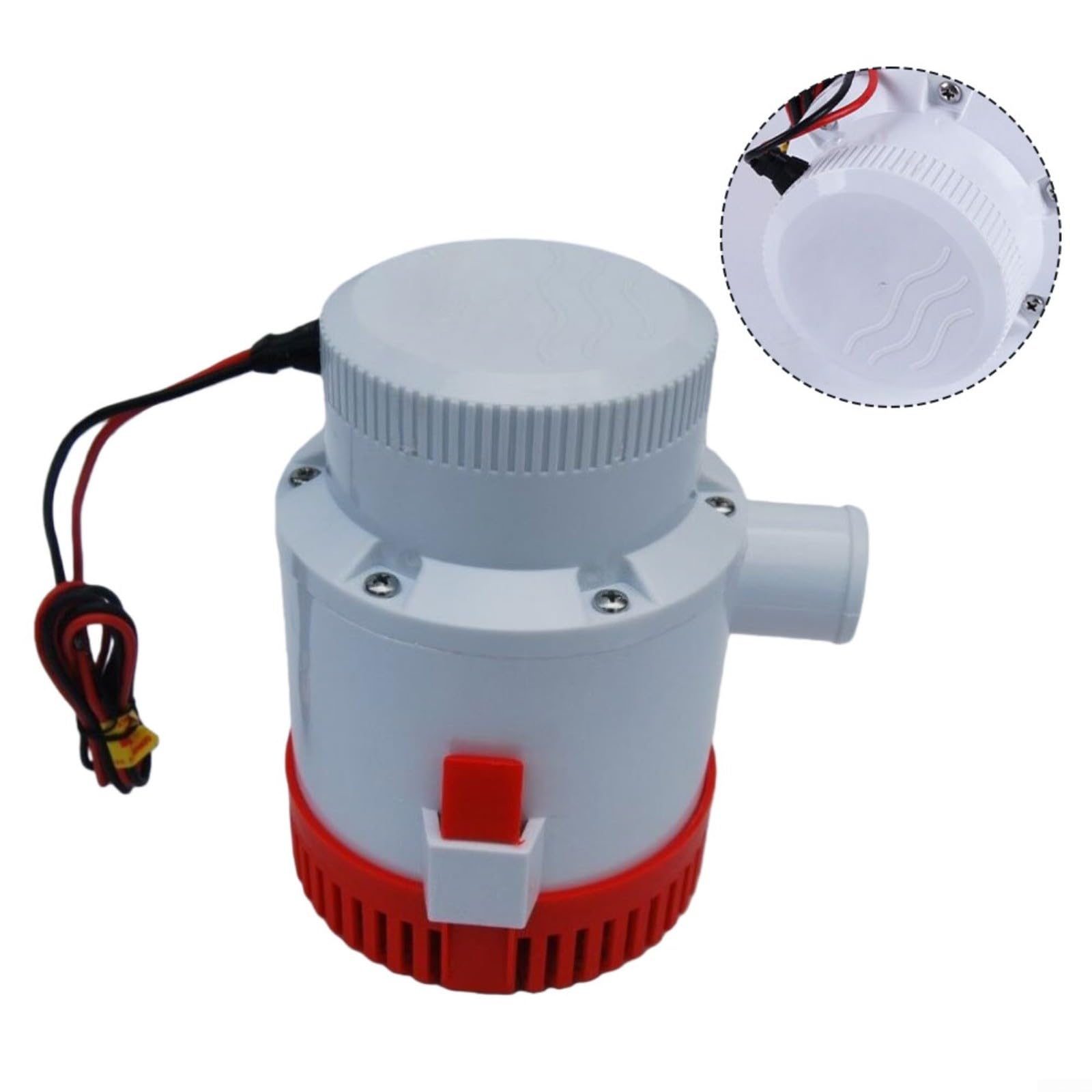 Bomba sumergible 3500 GPH (13.248 l/h) para yates y barcos, bomba de achique de 12 V/24 V con altura de extracción de 8 m, carcasa de ABS resistente, bajo consumo de energía para aguas residuales (12
