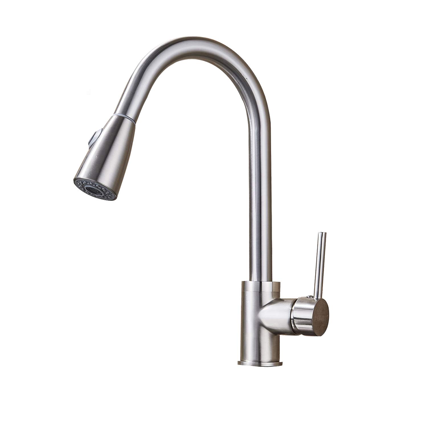 FUZ Pull Out Kitchen Sink Faucet Single Handle Dual Function Sprayer One Hole High Arc 360° Rotation Kitchen Lavatory Mixer Commercial Tap,Brushed Nickel