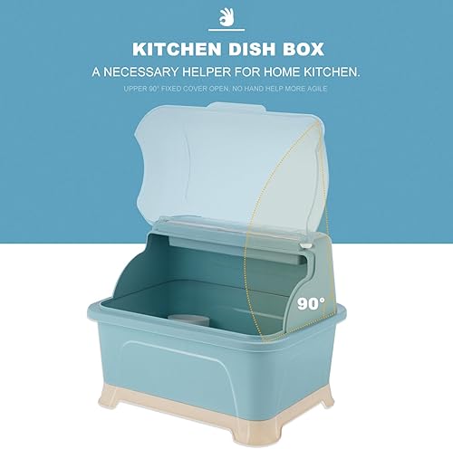 Miniatura 9 de Cabilock Escurridor de platos con tapa y tapa para botella de lactancia, caja escurridor de cubiertos, organizador de desagüe de vajilla de cocina,