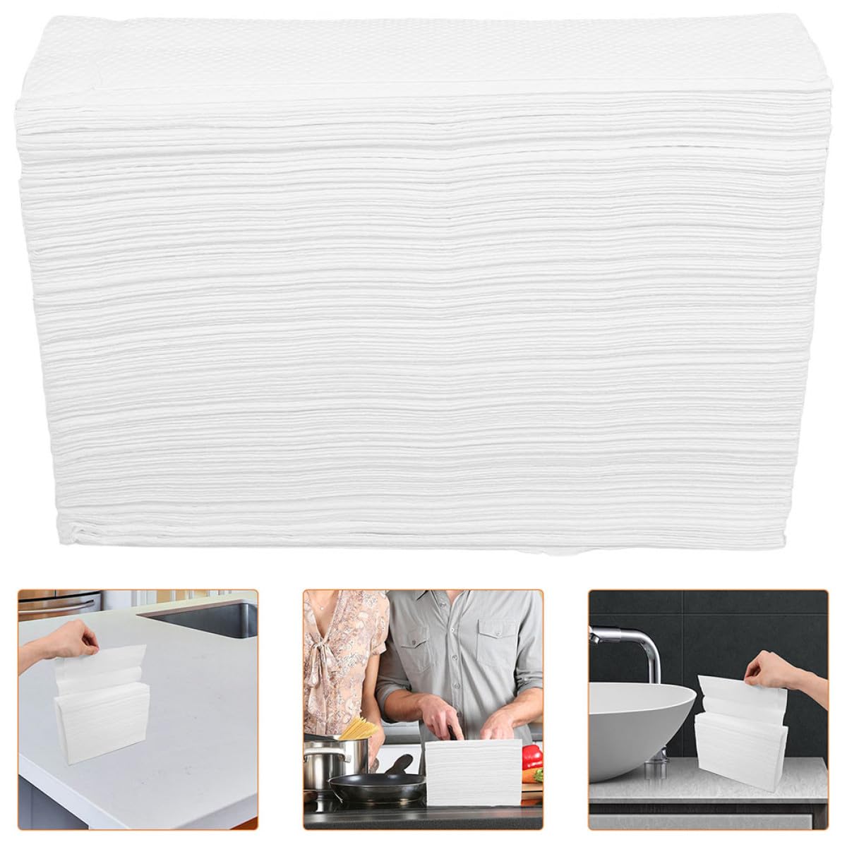 Ciieeo Toallas de Mano Desechables Médicas 200 Hojas por Paquete, Toallas Absorbentes y Suaves para Cocina, Restaurante y Uso Sanitario, Paquete de 2 Unidades