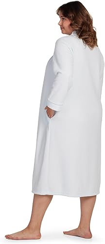 Miniatura 4 de Miss Elaine Bata larga de felpa cepillada para mujer, bata con cremallera, ropa de dormir y ropa de descanso