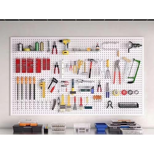 viohaem有孔板鋼管板業務用耐荷重70 KG高耐荷重壁掛け板収納工具ラックガレージ工 (100*30cm,ホワイト) viohaem有孔板鋼管板業務用耐荷重70 KG高耐荷重壁掛け板収納工具ラックガレージ工 (100*30cm,ホワイト)