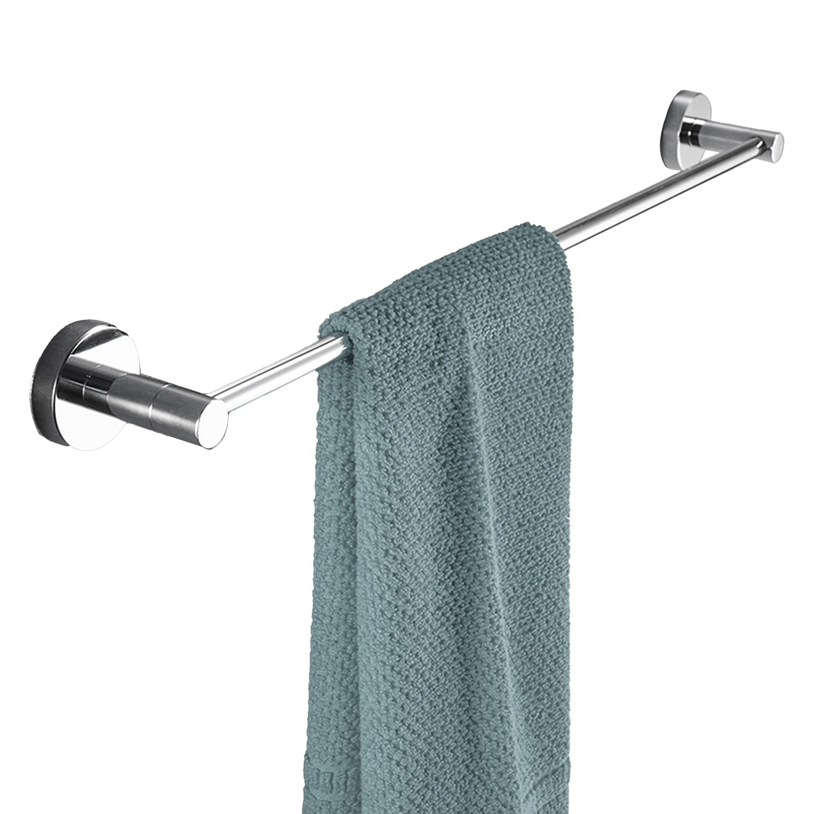 LMYSXAOZ Wall Mounted Towel Rail Bar, for Bathroom Kitchen, SUS 304 Stainless Steel Single Rod, Rack Holder, Brushed Silver Finish, 40CM,50CM,60CM (Size : 60cm)