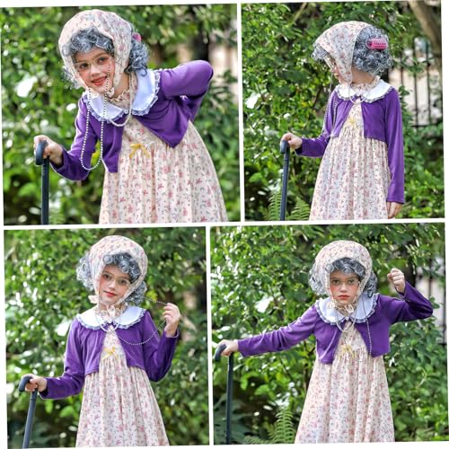 Costume vieille dame pour enfants ensemble 10 pièces 100 jours d'école S - 6