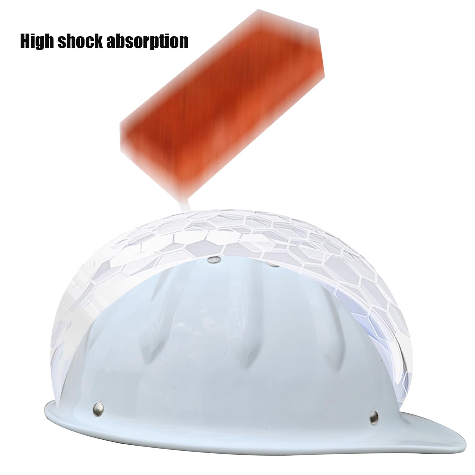Aluminiumlegierung Bauhelm Weiß 5,1" Hoch Leichter Schutzhelm mit Herausnehmbarem Innenfutter und Integrierter Höhenverstellung Geeignet für Arbeiten in der Höhe und Im Bauwesen