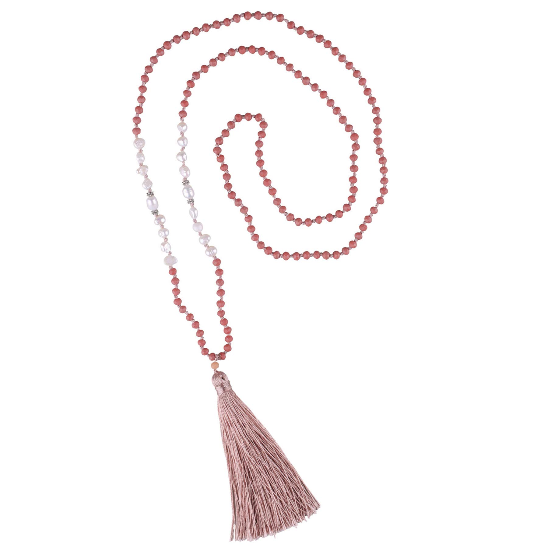 Collier de perles d'eau douce C·QUAN CHI façonné à la main avec pompon cristal - 6