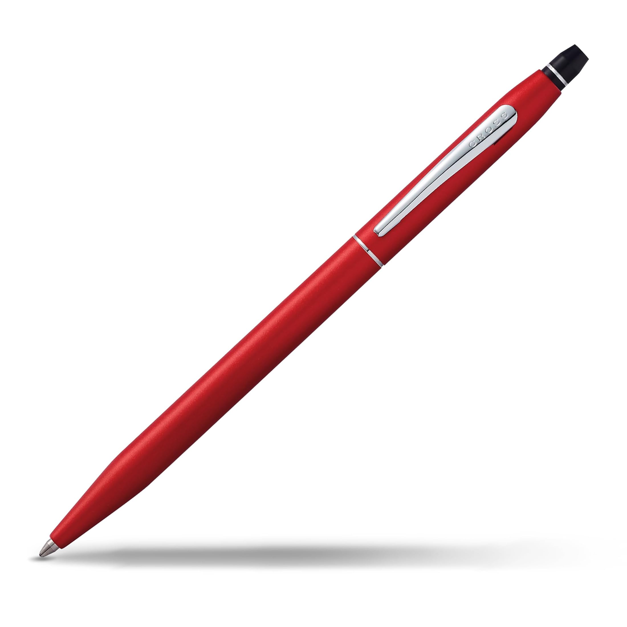 Cross Stylo à Bille Click (Mécanisme à Poussoir, Couleur d'écriture : Noir) Rouge-Métallique