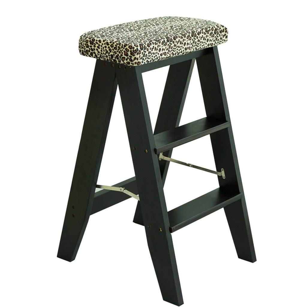 Escabeau en bois pliable gain de place pour nettoyer et s'asseoir en cuisine